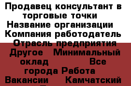 Продавец консультант в торговые точки › Название организации ­ Компания-работодатель › Отрасль предприятия ­ Другое › Минимальный оклад ­ 27 000 - Все города Работа » Вакансии   . Камчатский край,Петропавловск-Камчатский г.